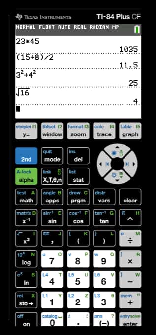 Arithmetic operations in TI-84 Plus CE | ti-84-calculator-online.com