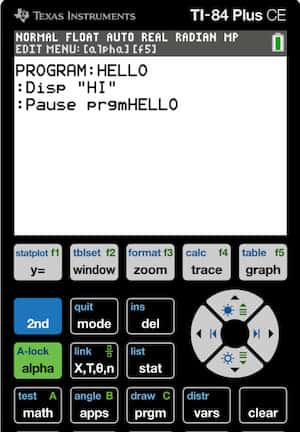 Creating a simple program in TI-84 Plus CE | ti-84-calculator-online.com
