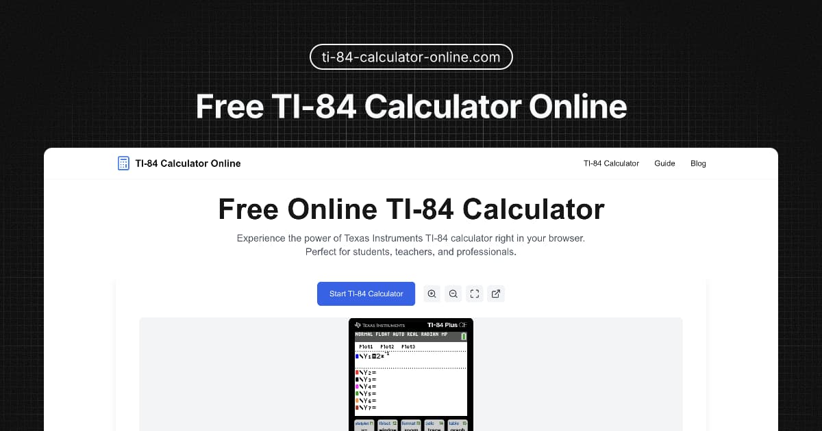 TI-84 Calculator Online Preview
